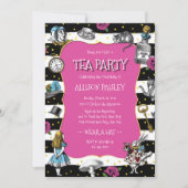 Wonderland Tea Party Hot Pink Invitation (Front)