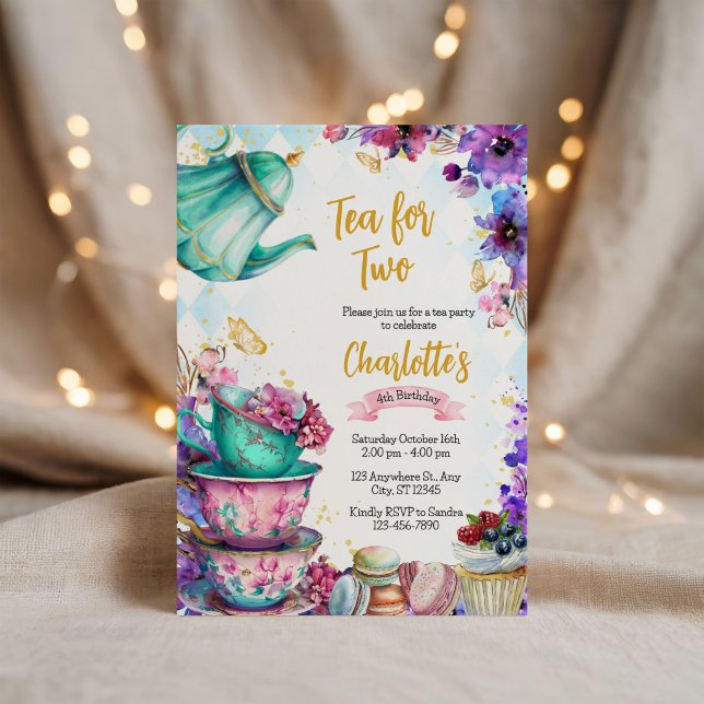 `wonderland Tea party Invitation (Creator Uploaded)