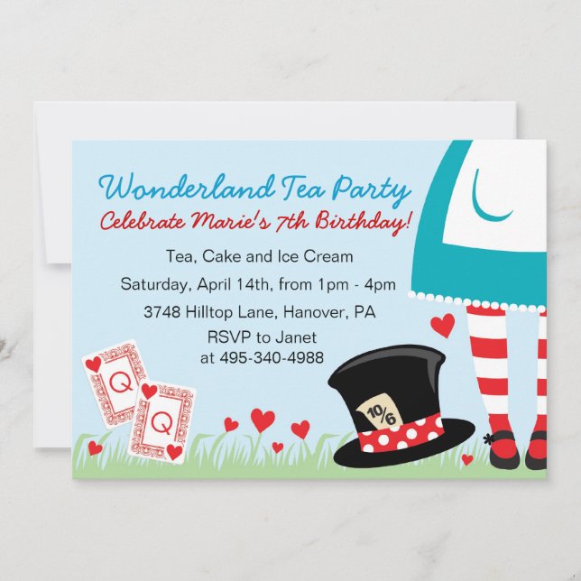 Wonderland Tea Party Invitations (Front)