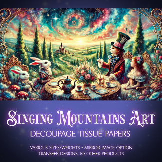 Wonderland Tea Party Magical Fantasy Decoupage Tissue Paper