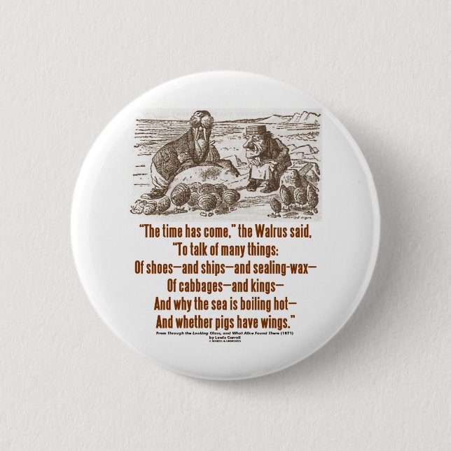 Wonderland Time Has Come Through Looking Glass Button (Front)