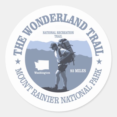 Wonderland Trail rd Classic Round Sticker