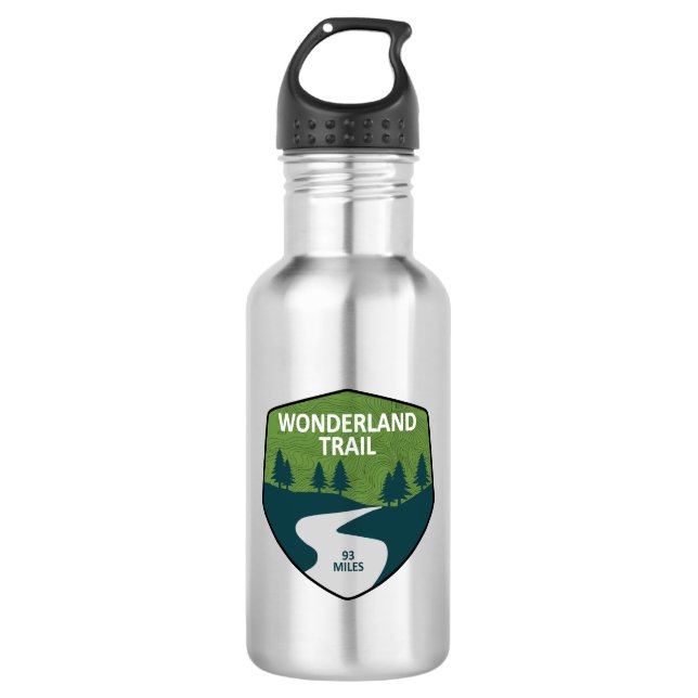 Wonderland Trail Stainless Steel Water Bottle (Front)