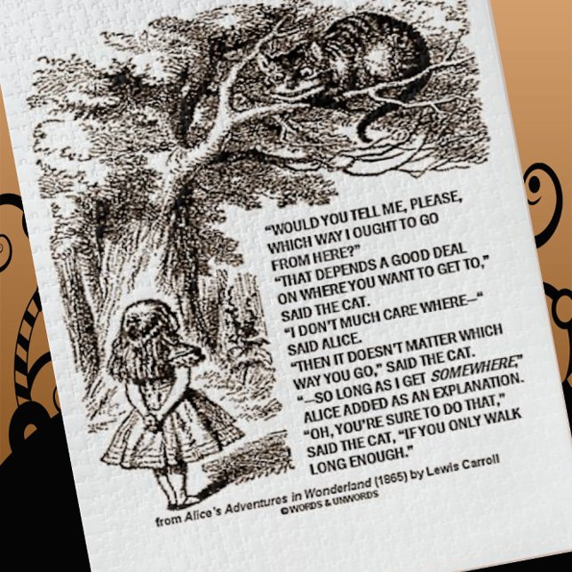 Wonderland Which Way I Ought To Go From Here Jigsaw Puzzle (Wonderland passage jigsaw puzzle for anyone at a crossroad in life)