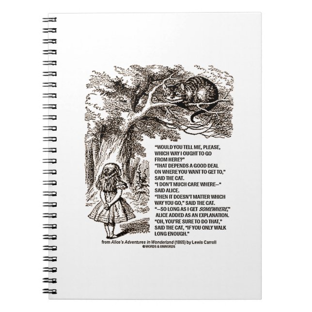 Wonderland Which Way I Ought To Go From Here Notebook (Front)