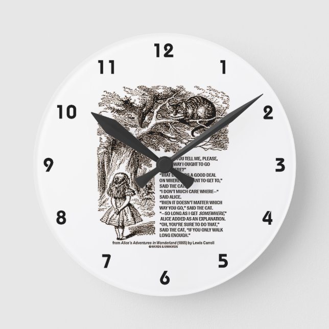 Wonderland Which Way I Ought To Go From Here Round Clock (Front)