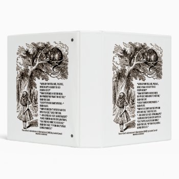 Wonderland Which Way I Ought To Go Quote 3 Ring Binder by wordsunwords at Zazzle