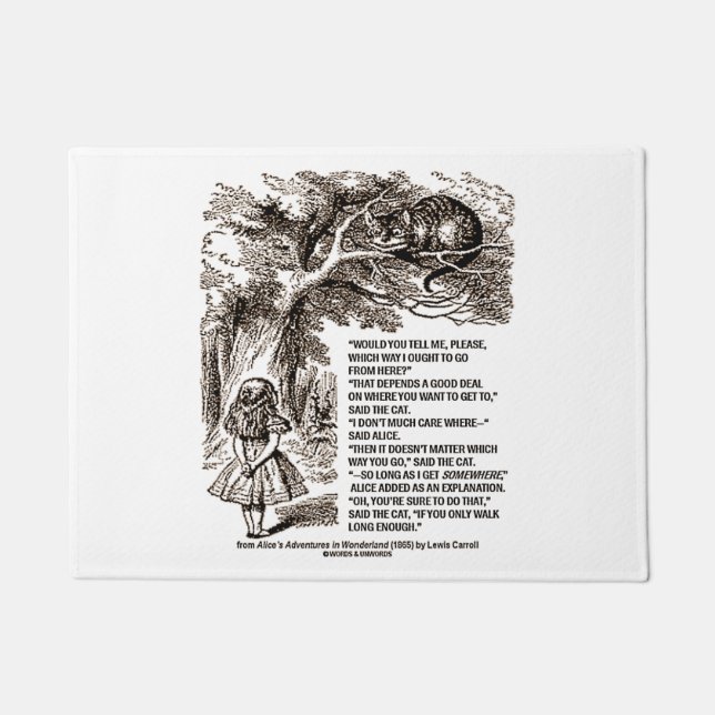 Wonderland Which Way I Ought To Go Quote Doormat (Front)