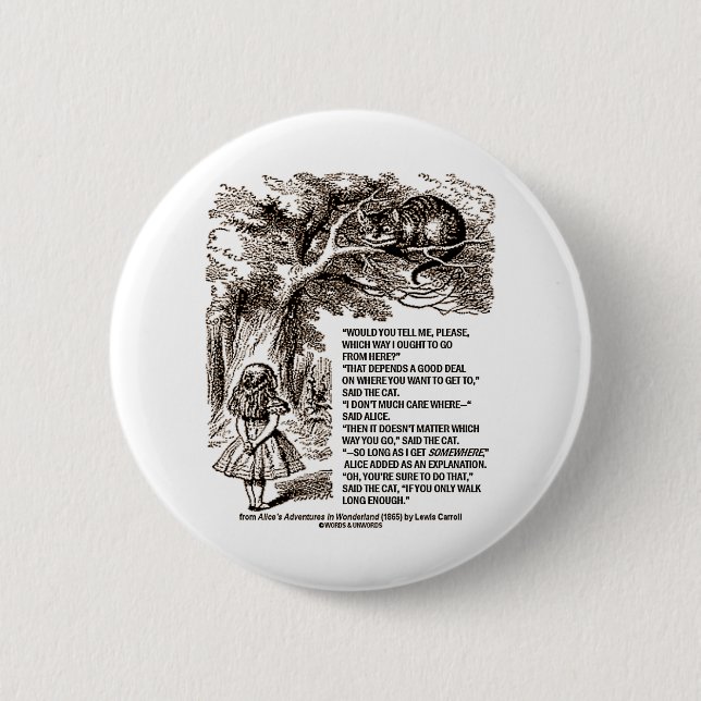 Wonderland Which Way I Ought To Go Quote Pinback Button (Front)