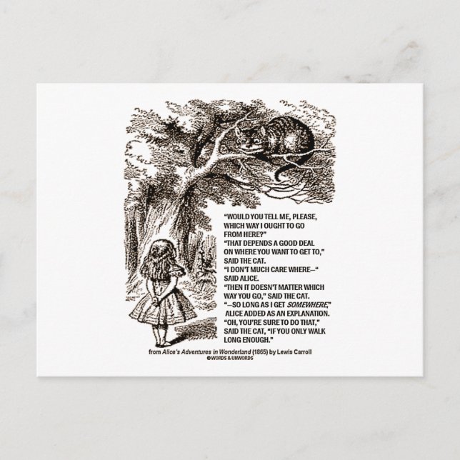 Wonderland Which Way I Ought To Go Quote Postcard (Front)