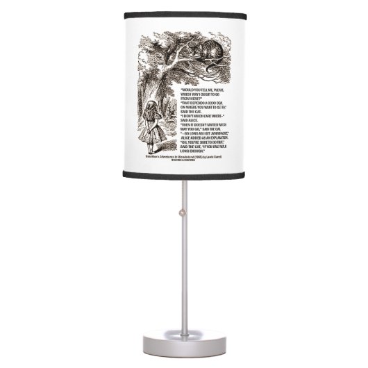 Wonderland Which Way I Ought To Go Quote Table Lamp (Front)