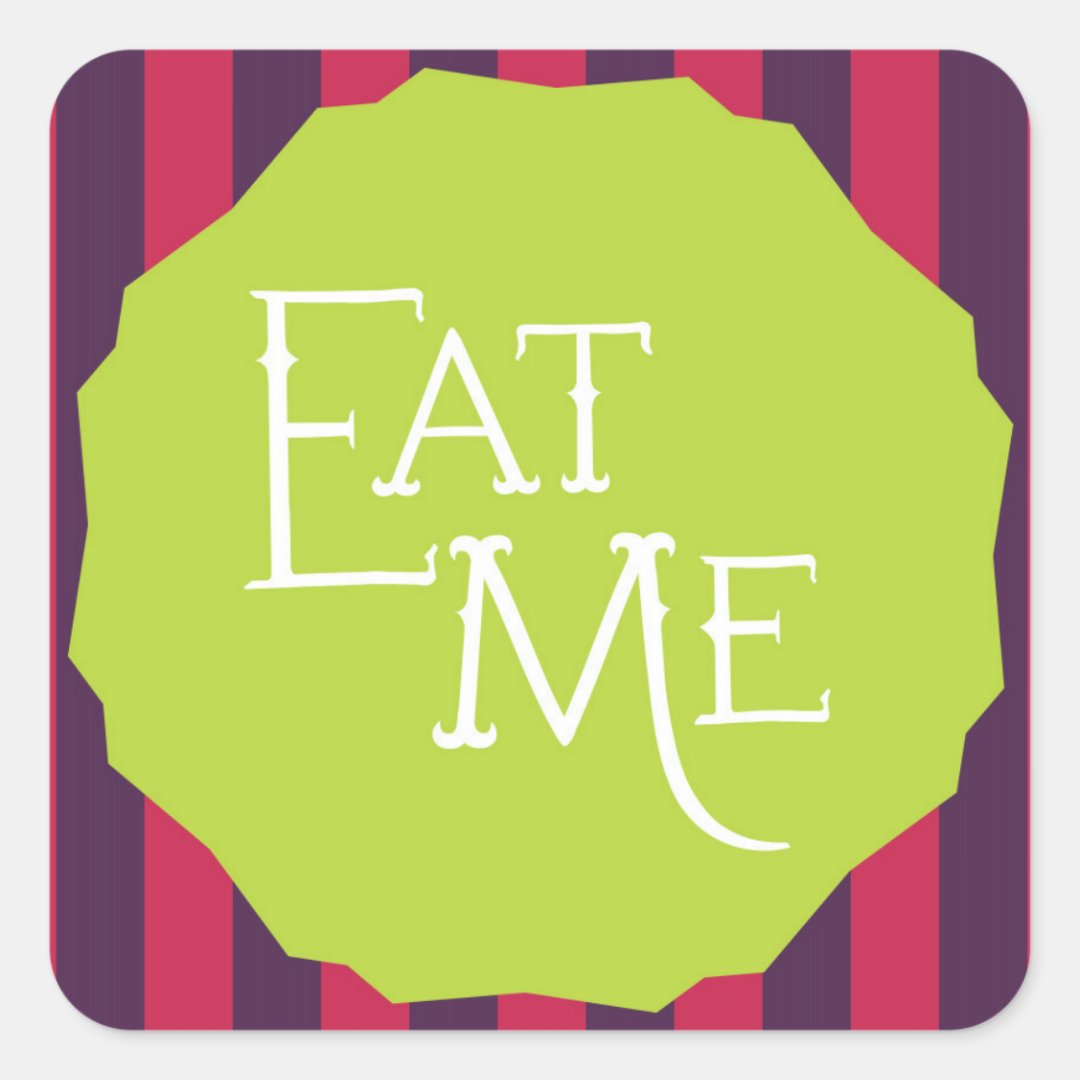 Wonderland Whimsical Mad Tea Party EAT ME Sticker | Zazzle