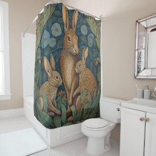 Wonderland Whimsy: A Family of Hares Shower Curtain