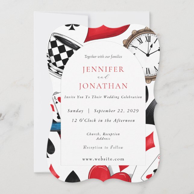 Wonderland Whimsy Wedding Invitation (Front)