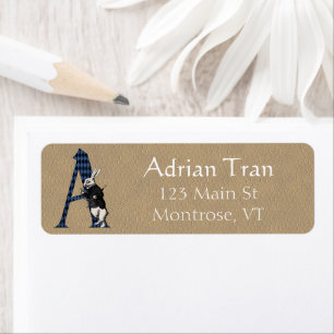 Wonderland White Rabbit Letter A Address Label