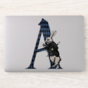 Wonderland White Rabbit Letter A Sticker