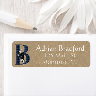 Wonderland White Rabbit Letter B Address Label