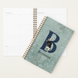 Wonderland White Rabbit Letter B Planner