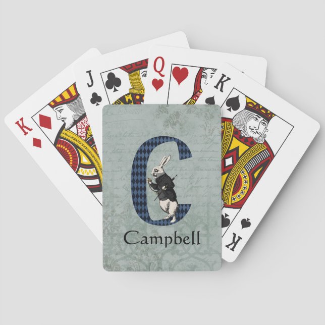 Wonderland White Rabbit Letter C Poker Cards (Back)