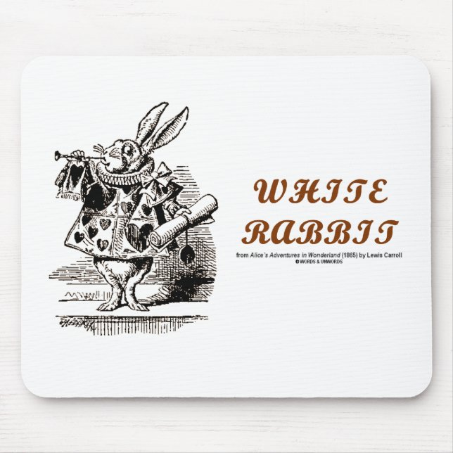 Wonderland White Rabbit Mouse Pad (Front)