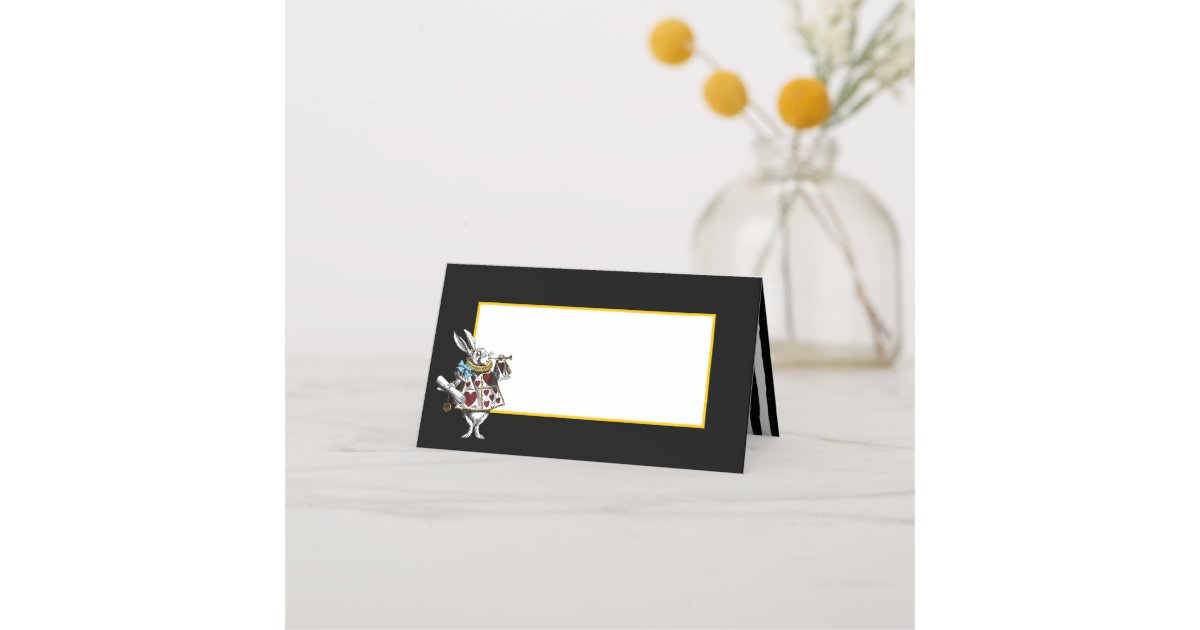 Wonderland White Rabbit Place Card | Zazzle