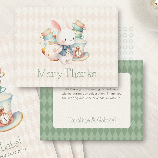 Wonderland White Rabbit Thank You Card (Creator Uploaded)