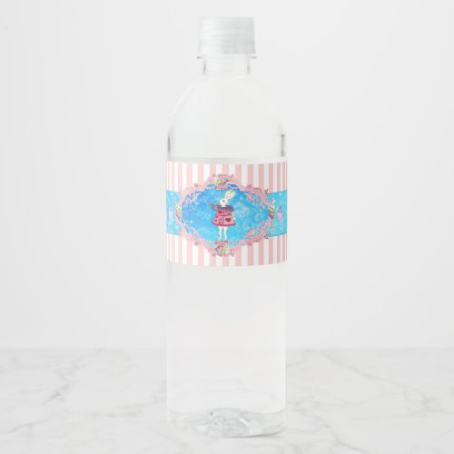 Wonderland White Rabbit Water Bottle Label