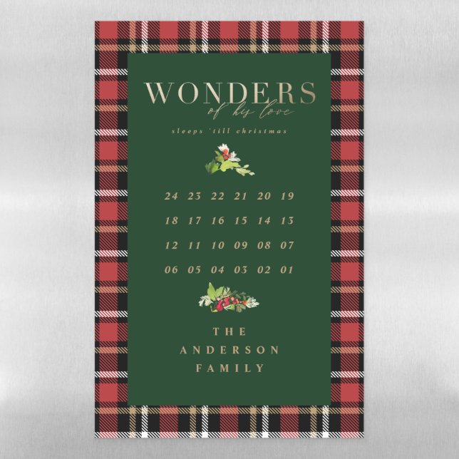Wonders of his love advent calendar gold magnetic dry erase sheet (Vertical)