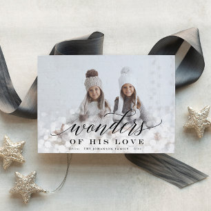 Wonders of His Love Light Flare Photo Holiday Card
