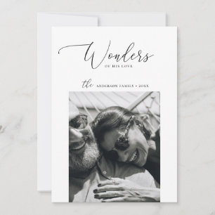 Wonders of His Love Minimalist Christmas Photo Holiday Card