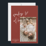 Wonders Of His Love One Photo Religious Christmas  Holiday Card<br><div class="desc">Wonders Of His Love One Photo Religious Christmas Card features one photo for your loved ones and beautiful modern script font. Change colors of the background,  font style,  size and color! Adjust it to your preferences :)</div>