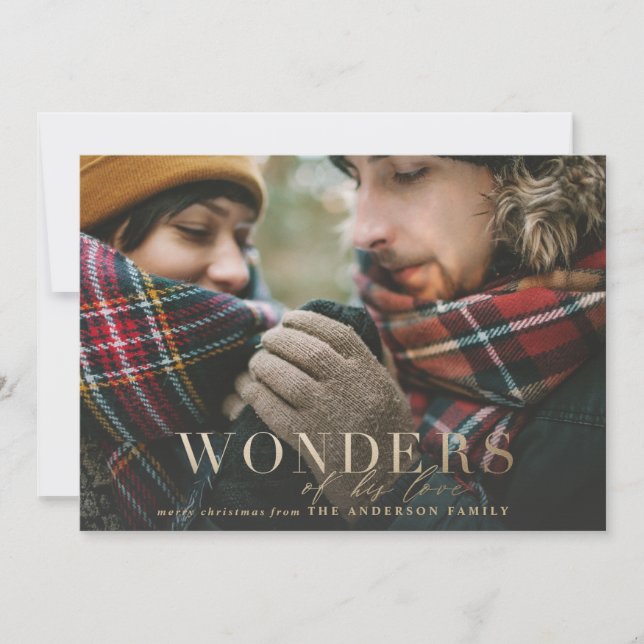 Wonders of his love plaid photo gold holiday (Front)