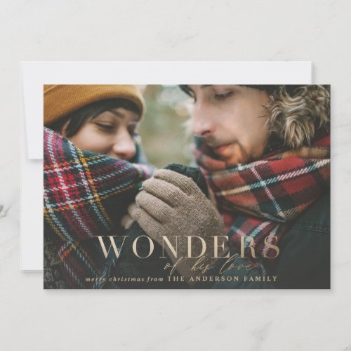 Wonders of his love plaid photo gold holiday