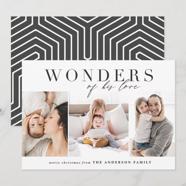 Wonders of his love religious Christmas Holiday Card (Front/Back)