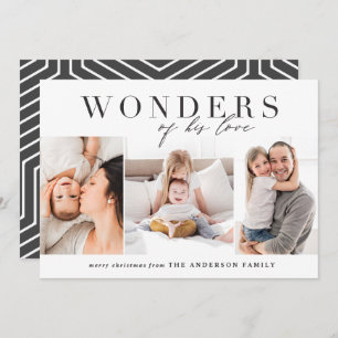 Wonders of his love religious Christmas Holiday Card