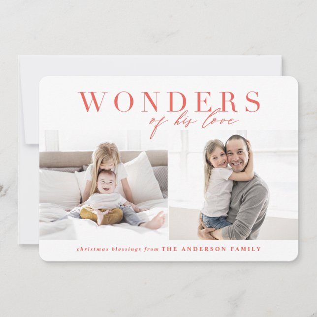 Wonders of his love religious Christmas Holiday Card (Front)