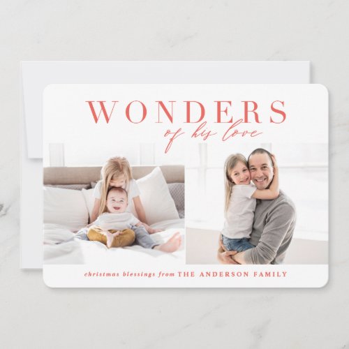 Wonders of his love religious Christmas Holiday Card