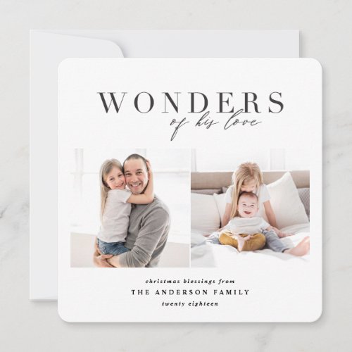 Wonders of his love religious Christmas Holiday Card
