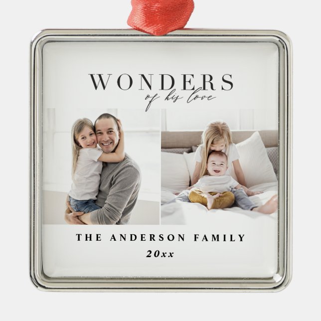 Wonders of his love religious Christmas Metal Ornament (Front)