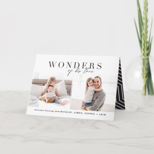 Wonders of his love religious multiphoto Christmas Card