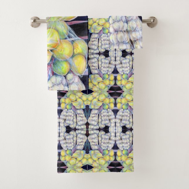 Wonders of the Wet Markets, Singapore Bath Towel Set (Insitu)