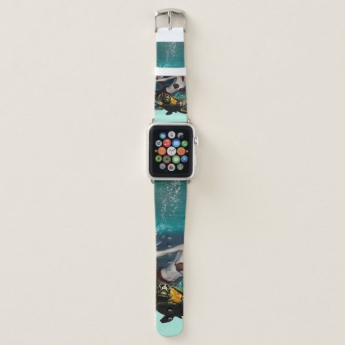 Wonderul mermaid with turtle apple watch band