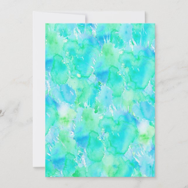 Wondrous Watercolors Pool Party Invitation (Front)