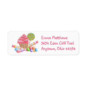 Wonerland Sweets Return Address Labels
