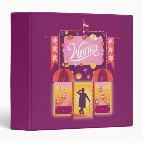 Wonka Candy Store Graphic 3 Ring Binder