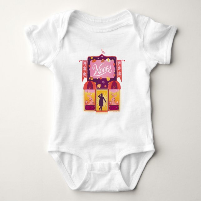 Wonka Candy Store Graphic Baby Bodysuit (Front)