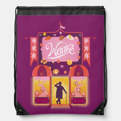 Wonka Candy Store Graphic Drawstring Bag