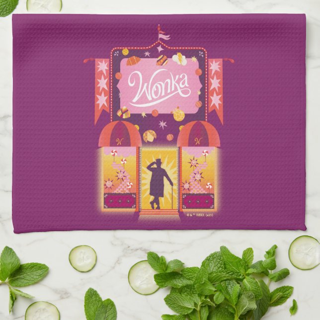 Wonka Candy Store Graphic Kitchen Towel (Folded)