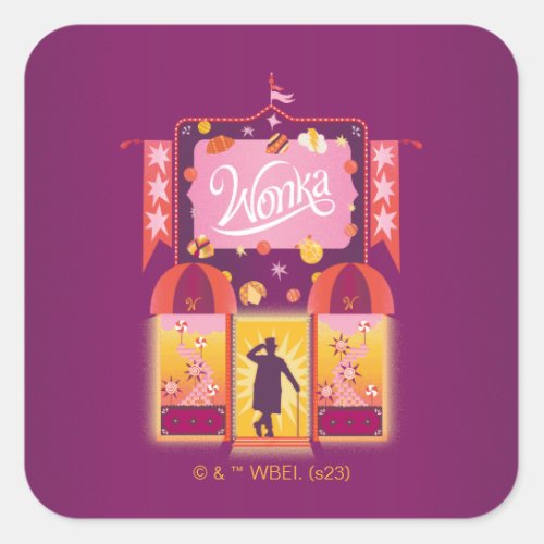 Wonka Candy Store Graphic Square Sticker