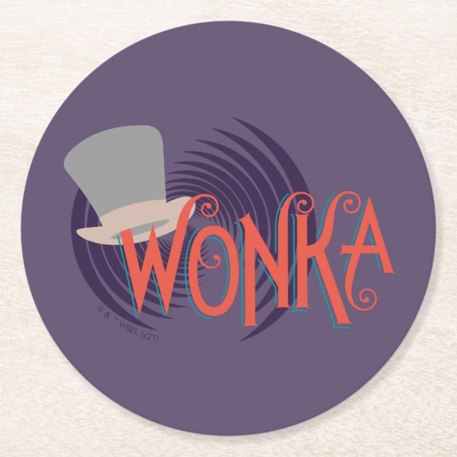 Wonka Spiral Logo Round Paper Coaster (Front)